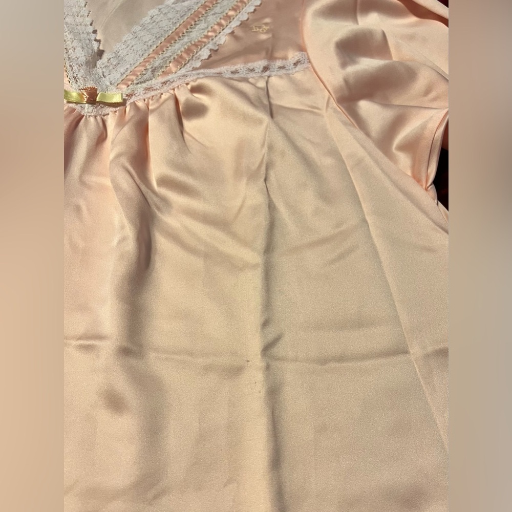 NWT Vtg 1970s Christian Dior Soft Pink Satin Look Lingerie Lace Details - Picture 13 of 13